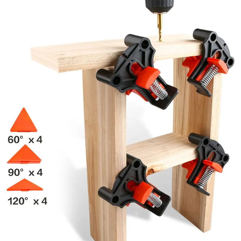 Woodworking Angle Clamp Tool Set 60/90/120 Degrees Fixer Photo Frame Picture Frame Clamp Home Tools Punching Installer Hand Tool