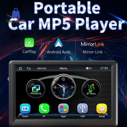 7 Inch MP5 Player Compatible for Carplay Android Auto Wireless Portable Car Stereo Touch Screen Dashboard Placement Dropshipping